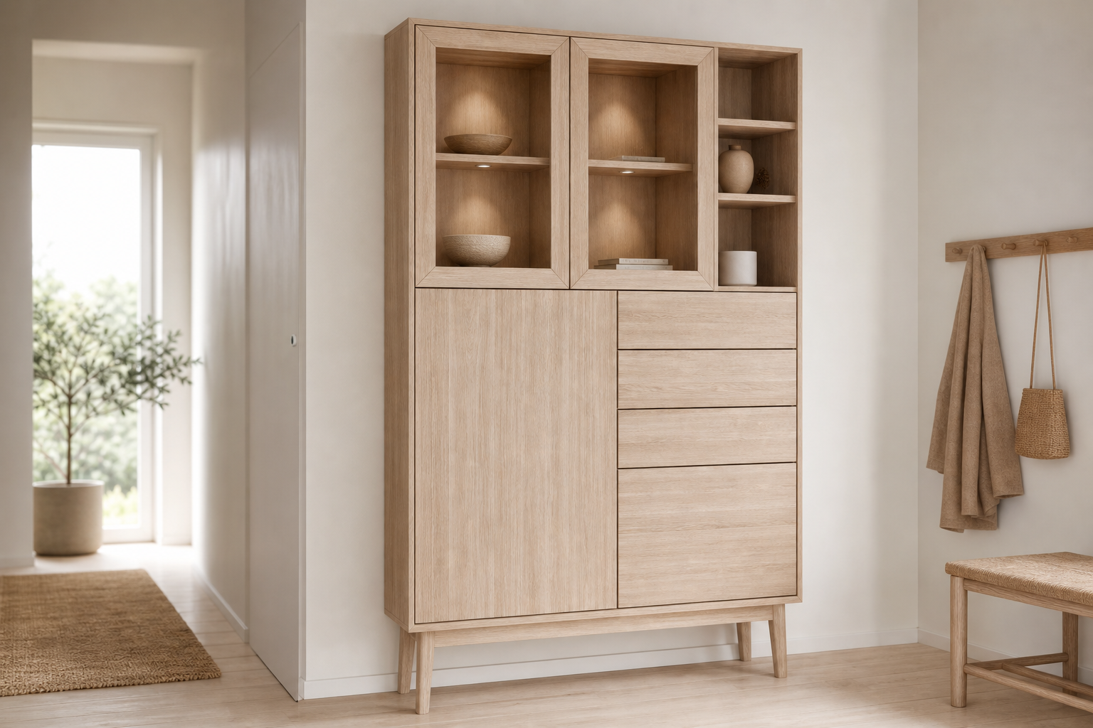 Kõrge minimalistlik esikukapp